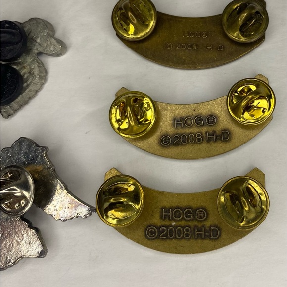 Lot of 5 Harley Davidson Biker Vest Jacket Pins Owner Group Hog Skull Milwaukee - Picture 4 of 5